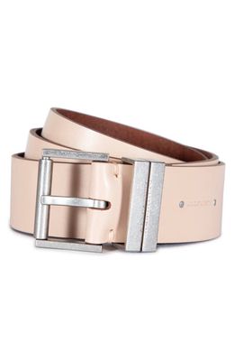 AllSaints Leather Belt in Moonlight Pink /Nickel
