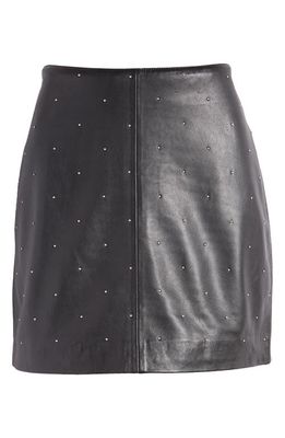 AllSaints Lila Studded Leather Skirt in Black