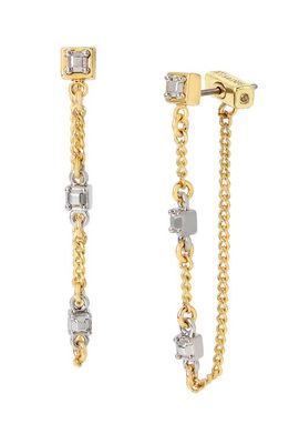 AllSaints Linear Drop Front/Back Earrings in Twotone