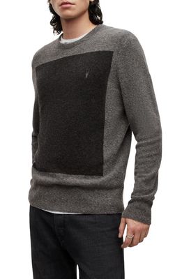 AllSaints Lobke Colorblock Sweater in Charcoal Marl