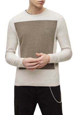 AllSaints Lobke Long Sleeve Crewneck Sweater in Oyster Grey