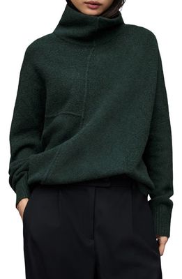 AllSaints Lock Mock Neck Sweater in Fern Green