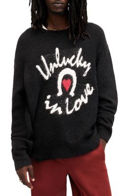 AllSaints Lucky Love Alpaca & Wool Blend Sweater in Black