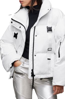 AllSaints Luna Nylon Puffer Jacket in Optic White