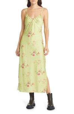 AllSaints Mae Solanio Slipdress in Chartreuse Yellow