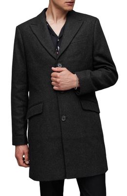 AllSaints Manfred Wool Blend Coat in Black