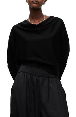 AllSaints March Merino Wool Cowl Neck Sweater in Black