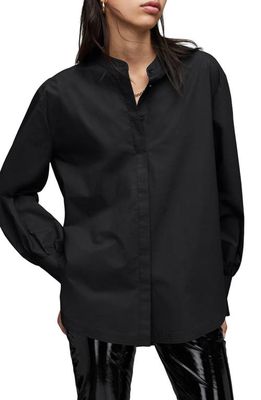 AllSaints Marcie Button-Up Shirt in Black