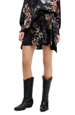 AllSaints Maria Sanibel Floral Print Layered Skirt in Black at Nordstrom, Size 4 Us