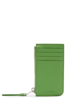 AllSaints Marlborough Leather Wallet in Green