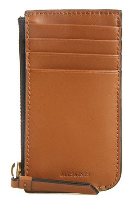 AllSaints Marlborough Leather Wallet in Sepia Brown
