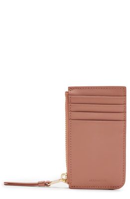 AllSaints Marlborough Leather Wallet in Terracotta Pink