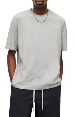 AllSaints Max Cotton T-Shirt in Metallic Grey