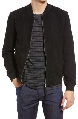 AllSaints Men's Ronan Leather Bomber Jacket in Black