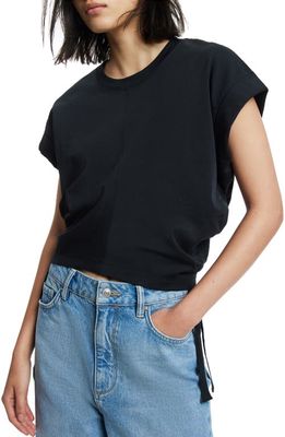 AllSaints Mira Cinched Side T-Shirt in Black