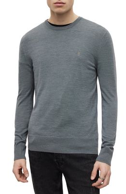 AllSaints Mode Merino Wool Crewneck Sweater in Como Blue Marl