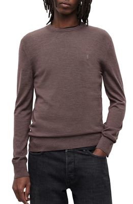 AllSaints Mode Merino Wool Sweater in Sage Purple Marl