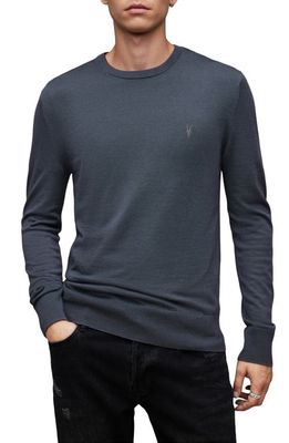 AllSaints Mode Slim Fit Wool Sweater in Beetle Blue