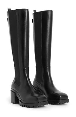 AllSaints Natalia Knee High Platform Boot in Black