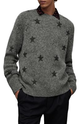 AllSaints Odyssey Crewneck Sweater in Charcoal Marl