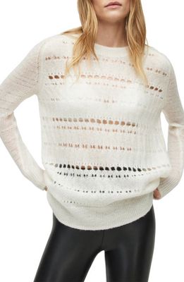 AllSaints Open Knit Sweater in Chalk White