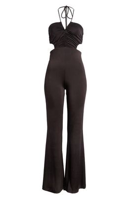 AllSaints Ophelia Cutout Halter Jumpsuit in Black