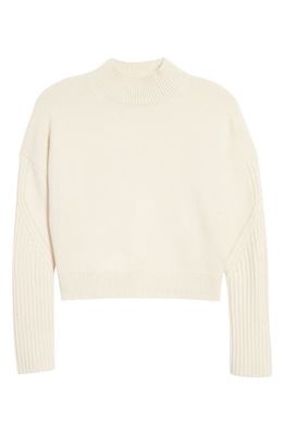 AllSaints Orion Mock Neck Cashmere & Wool Sweater in Ivory White