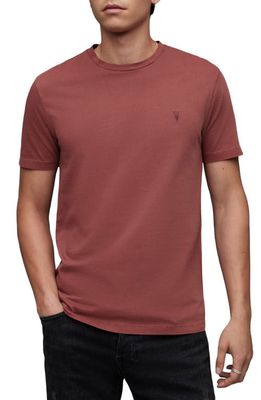 AllSaints Ossage Cotton Crewneck T-Shirt in Comet Red