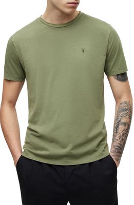 AllSaints Ossage Cotton T-Shirt in Sap Green