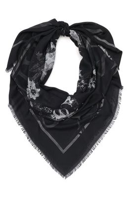 AllSaints Peace Large Square Scarf in Black