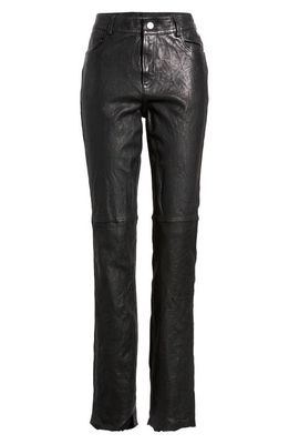 AllSaints Pearson Slim Fit Leather Pants in Black