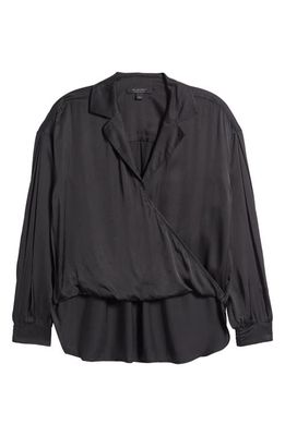 AllSaints Penny Balloon Sleeve High-Low Top in Black