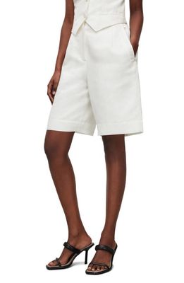 AllSaints Petra Longline Shorts in Off White