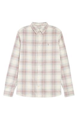AllSaints Pinzolo Plaid Button-Up Shirt in Ecru