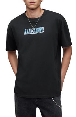 AllSaints Quasar Graphic T-Shirt in Jet Black