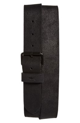 AllSaints Ramskull Leather Belt in Black