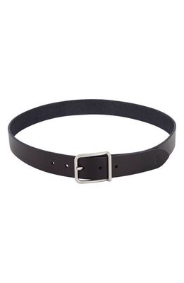 AllSaints Ramskull Leather Belt in Dull Nickel