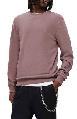 AllSaints Raven Cotton Crewneck Sweatshirt in Sage Purple