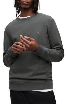 AllSaints Raven Cotton Sweatshirt in Slatestone Grey