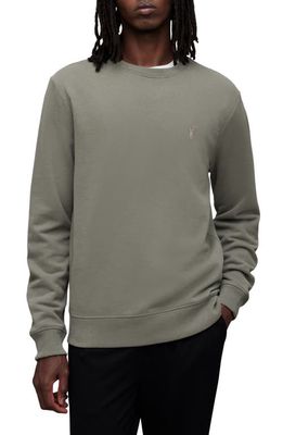 AllSaints Raven Crewneck Sweatshirt in Planet Grey