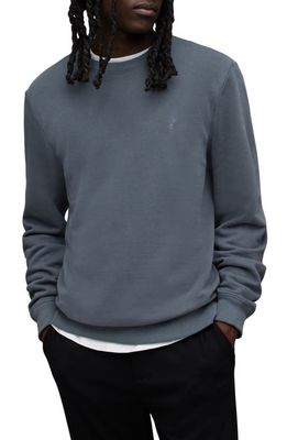 AllSaints Raven Slim Fit Crewneck Sweatshirt in Beetle Blue