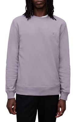 AllSaints Raven Slim Fit Crewneck Sweatshirt in Spaced Lilac