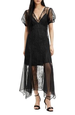 AllSaints Rayna Lace Dress in Black