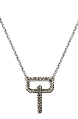 AllSaints Rectangular Pavé Link Pendant Necklace in Black Diamond