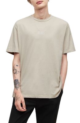 AllSaints Refract Oversize Cotton T-Shirt in Pewter Grey