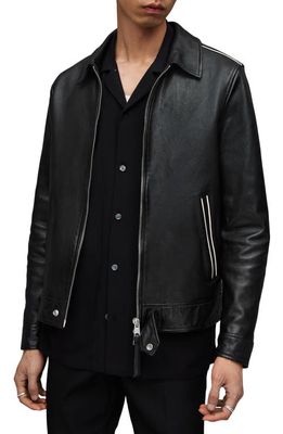 AllSaints Regis Leather Jacket in Black