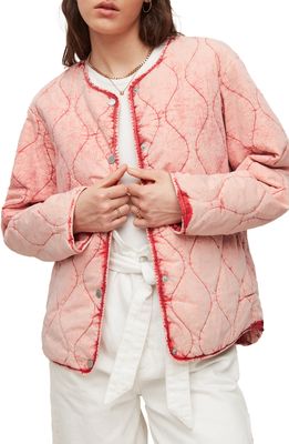 AllSaints Reign Onion Quilted Jacket in Pink