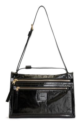AllSaints Renee Leather Shoulder Bag in Black
