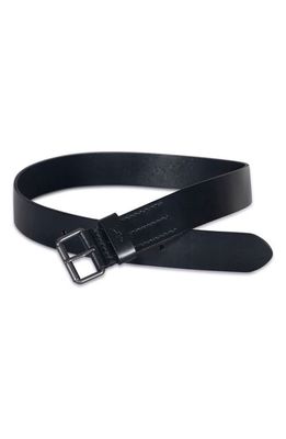 AllSaints Reversible Leather Belt in Black/Dark Gunmetal
