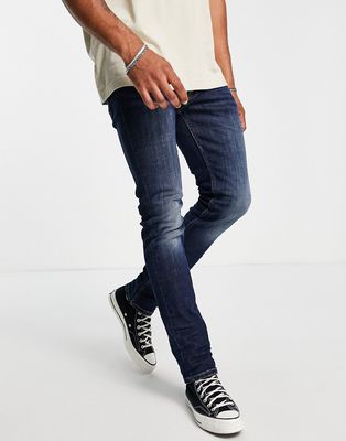 AllSaints Rex slim fit jeans in indigo blue